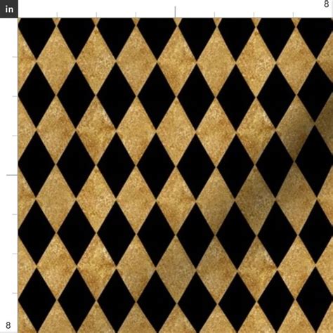 Black and Gold Diamond Fabric 